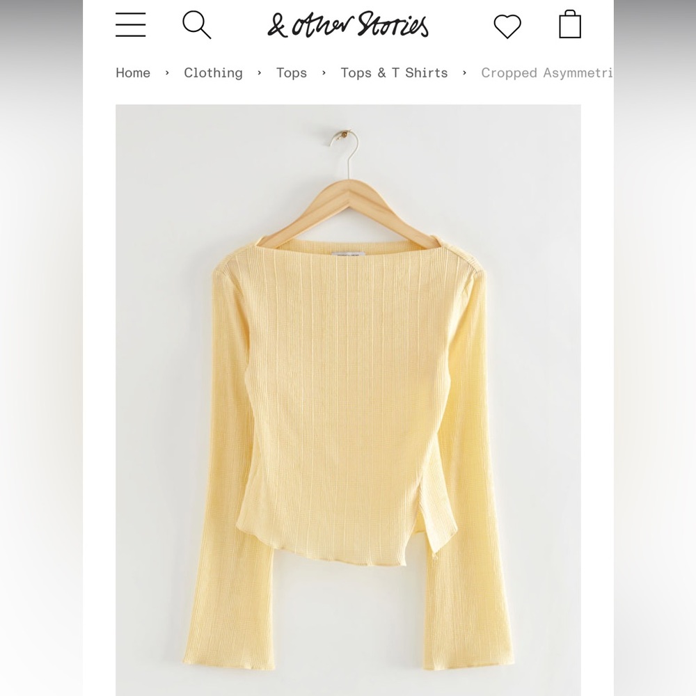 &OtherStories Cropped Asymmetric Frilled Top, size 4
